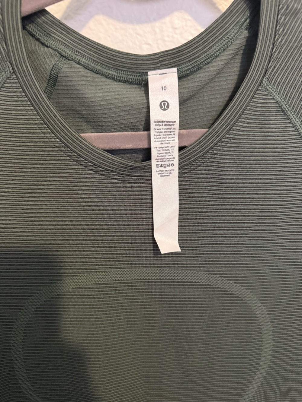lululemon athletica Olive Green Short-Sleeve Seamless Tee - Picture 2 of 2